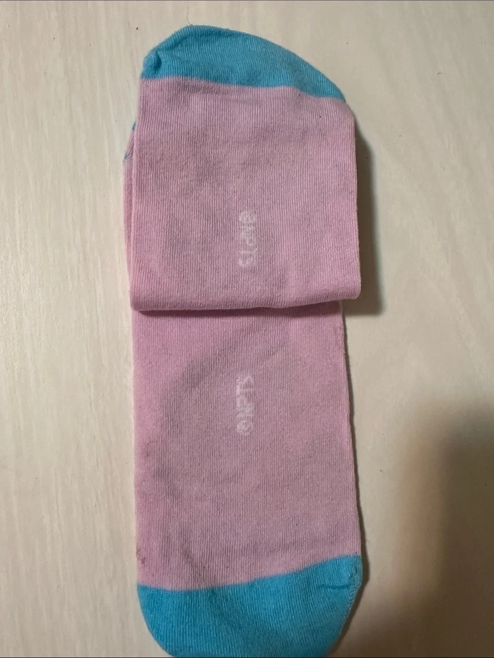 Peanuts No-Show Socks - Pink with Blue Toe and Blue Accent